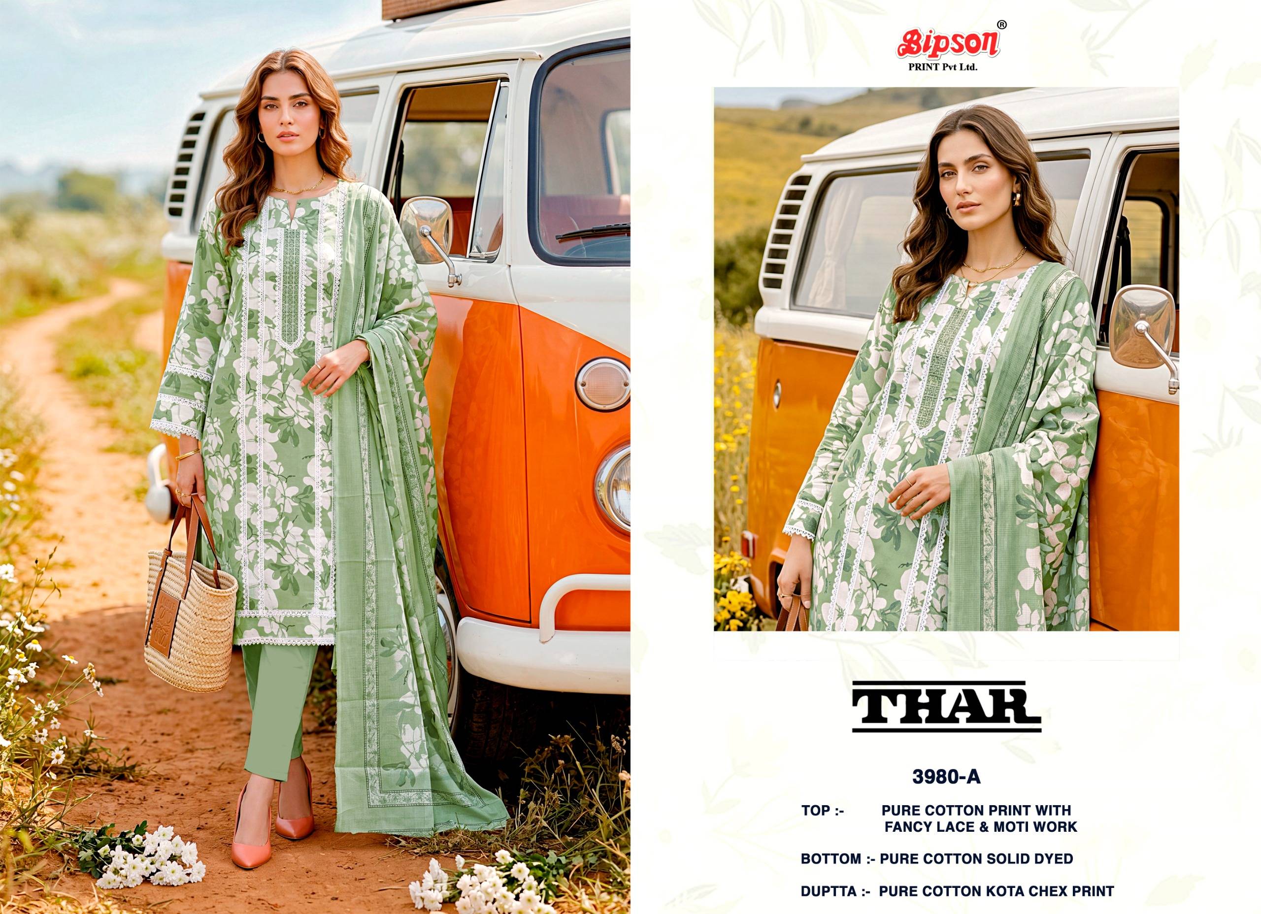 THAR - 3980 Series By BIPSON PRINTS Stylish Beautiful Colourful Pure Cotton Dresses At Wholesale Price